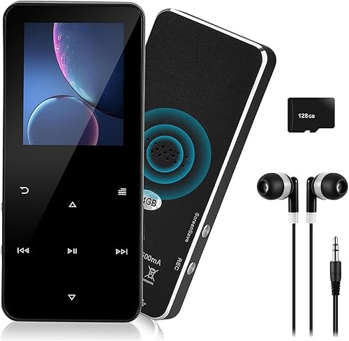 144GB MP3 Player with Bluetooth 5.2 Portable Multi-Function Music Player with HD Speaker,FM Radio, Voice Recorder, E-Book Slim Design Metal Shell