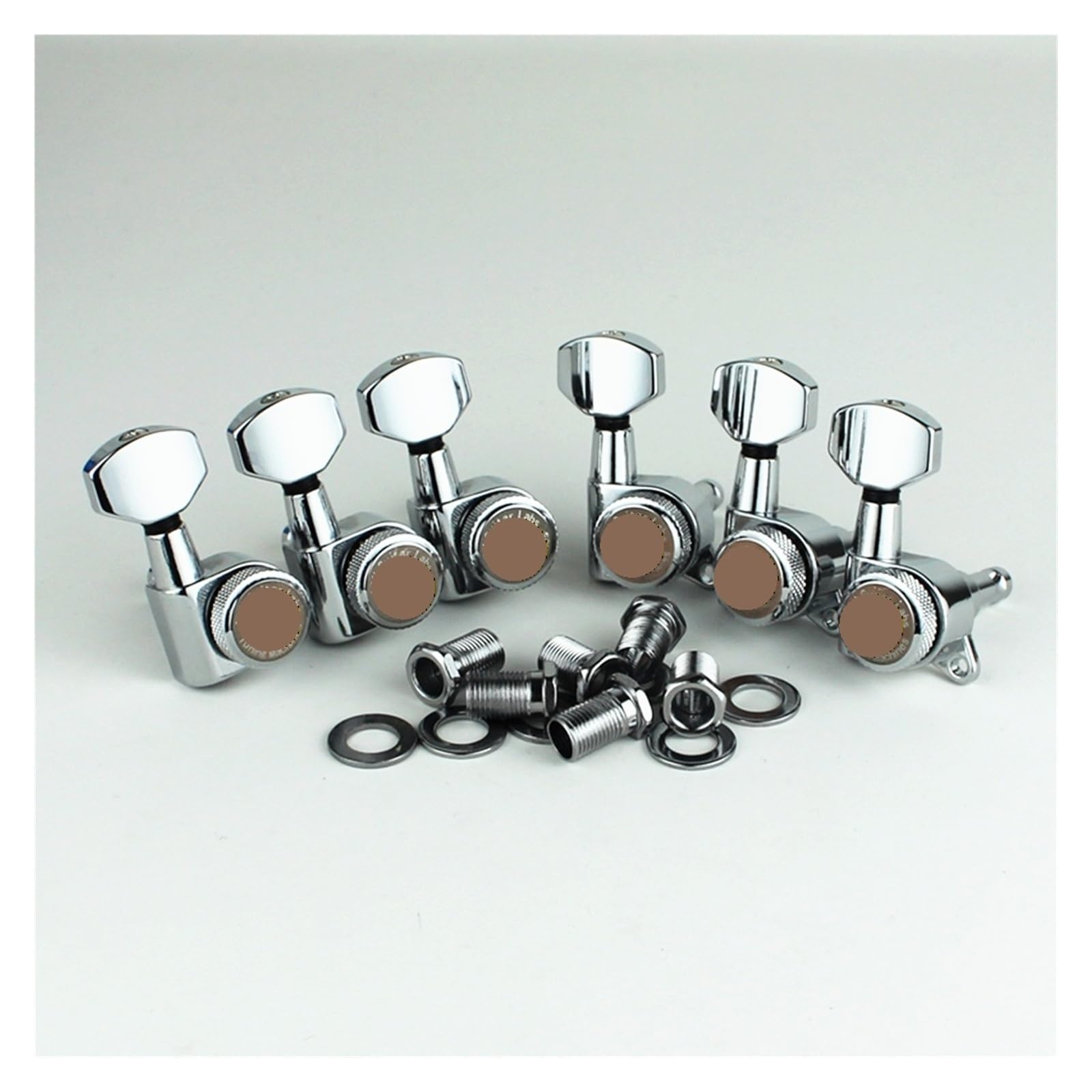 1 Set Accordatori con bloccaggio for chitarra Meccaniche for chitarra elettrica Sintonizzatori Lock String Tuning Pioli Nero.(BK 6R)