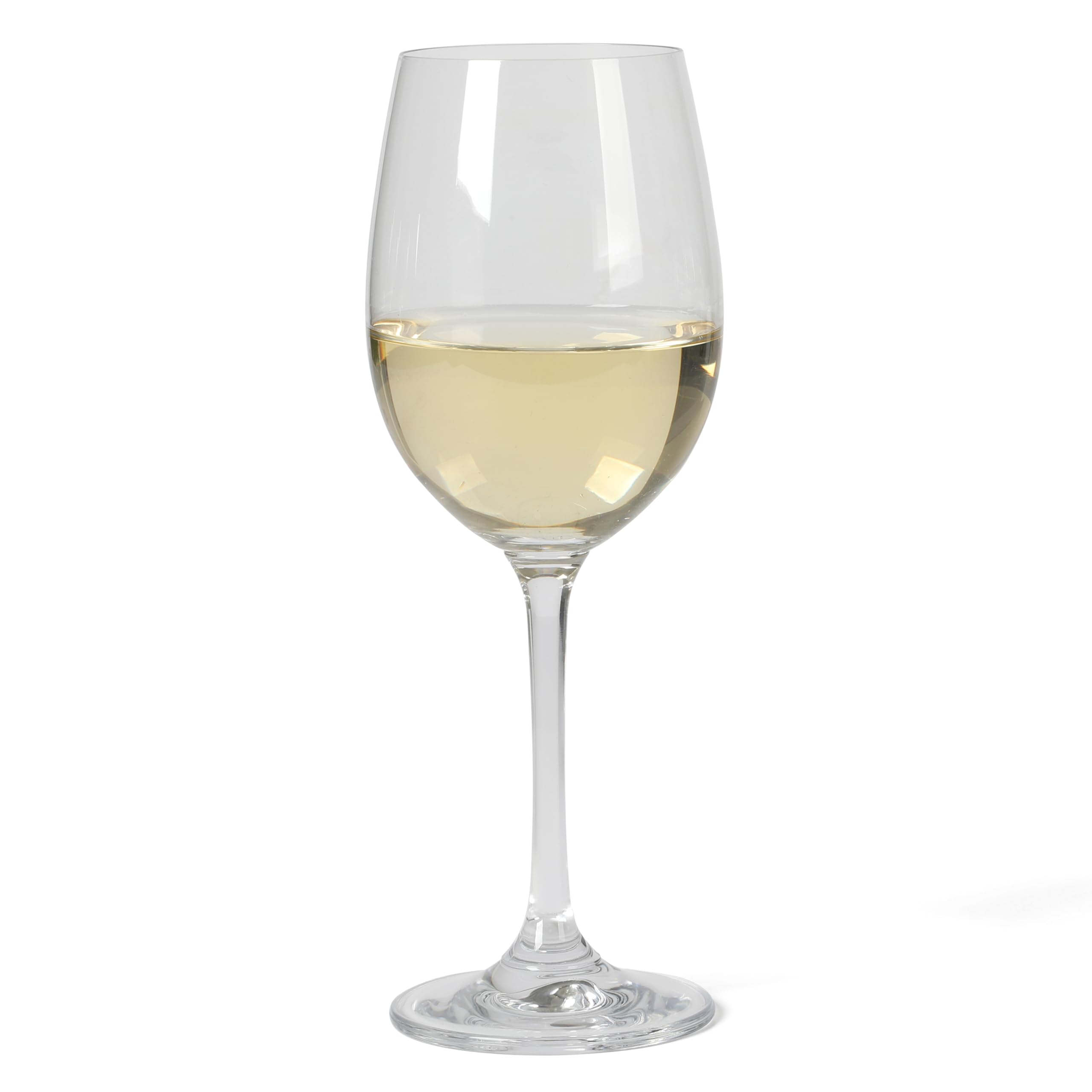 Martha Stewart Vivica - Juego de 4 copas de vino blanco, 14 onzas, elegantes copas de vino con tallo para entretenimiento, cristalería transparente duradera para comedor, fiestas o uso diario