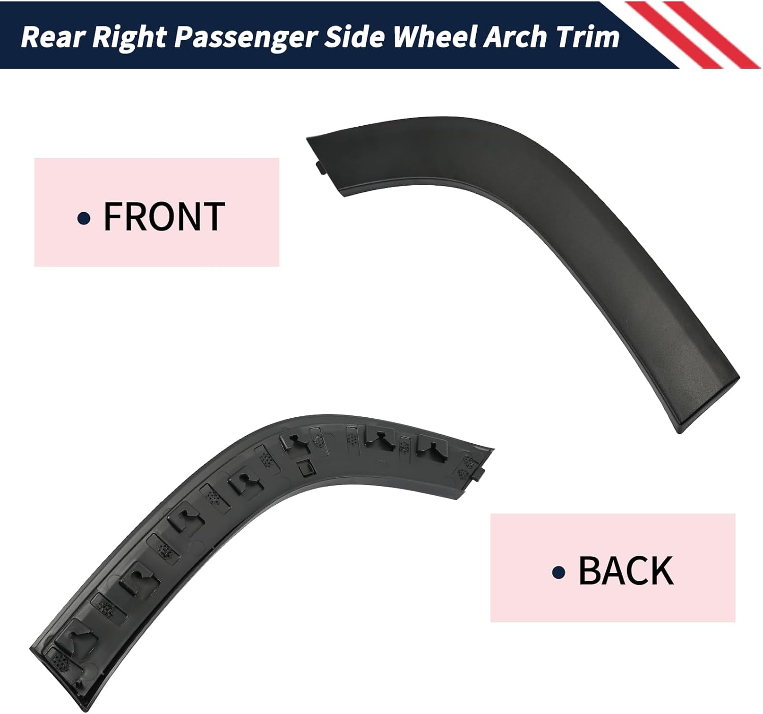 Rear Right Passenger Side Wheel Arch Trim Fit for GMC Terrain 2018 2019 2020 2021 2022 2023 2024 Wheel Opening Molding Replaces 84319893 GM1791127 196743288925