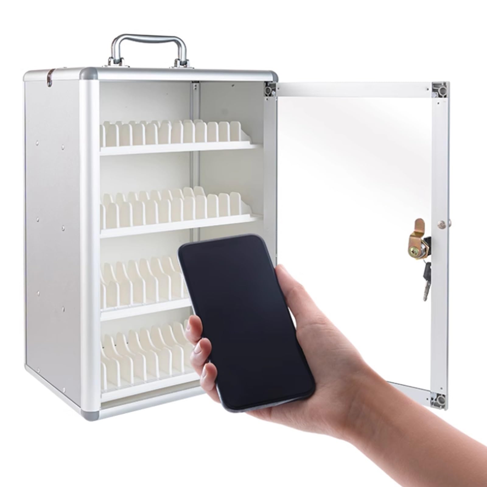 Telefono cellulare a parete con serratura per studenti scolastici 24 72 slot per telefono cellulare cassetta di sicurezza armadio portatile e sicuro (60 slot)