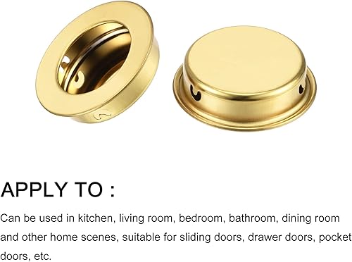 Miniatura 6 de METALLIXITY Tirador de dedo para puerta de armario (1.38 pulgadas), 8 unidades, tiradores circulares de acero inoxidable para puerta corrediza de