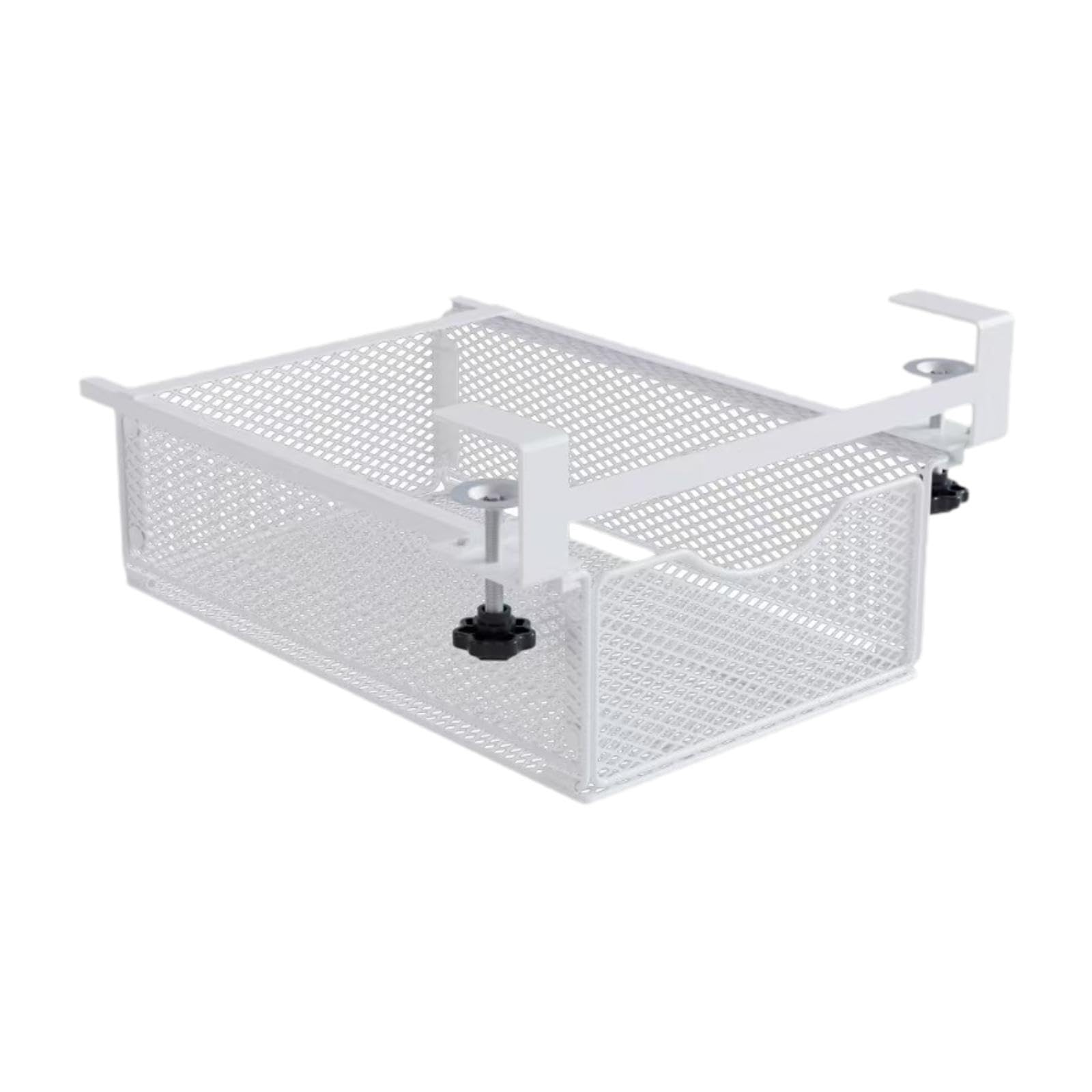 Panier Suspendu sous étagère en Fil Métallique pour Placard Ou sous Meuble, Idéal pour La Cuisine, Blanc