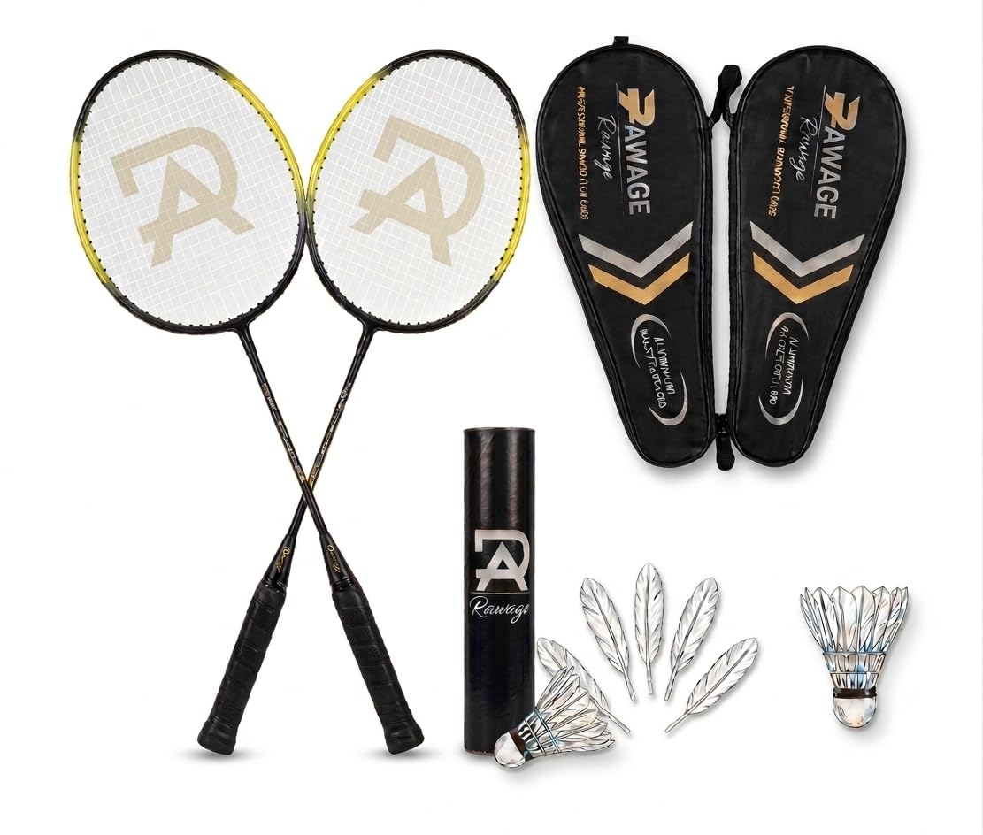 2 PLAYER BADMINTON SET (BLACK + RED)