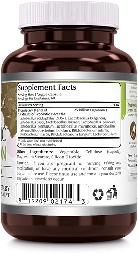 Miniatura 2 de Amazing Flora Probiotic 13 mejores cepas de probióticos | 25 mil millones | Suplemento de 60 cápsulas vegetales | Sin OMG | Sin gluten | Adecuado