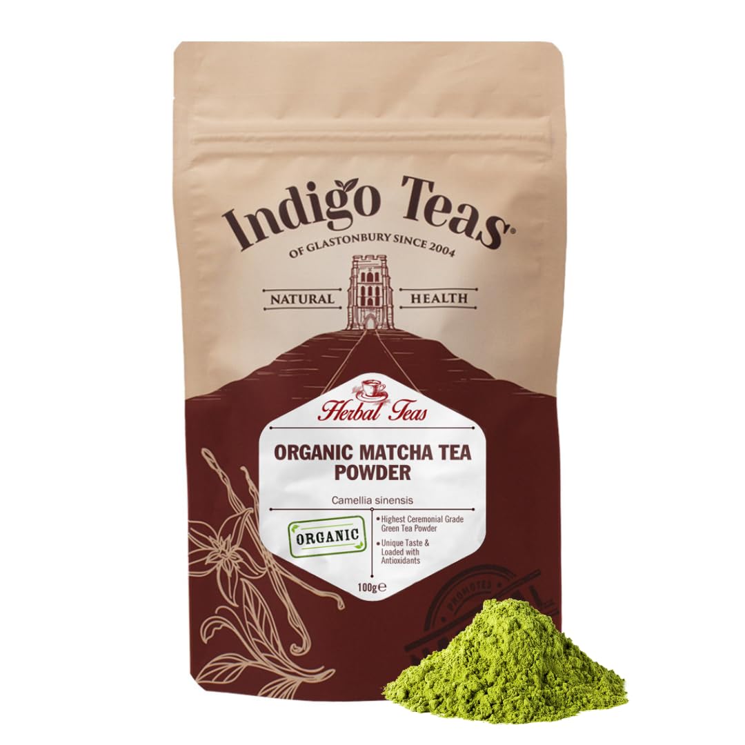 Indigo HerbsOrganic Japanese Matcha Green Tea Powder - Ceremonial Grade - 100g (100 Servings) Vegan, High in AntioxidantsEU Organic