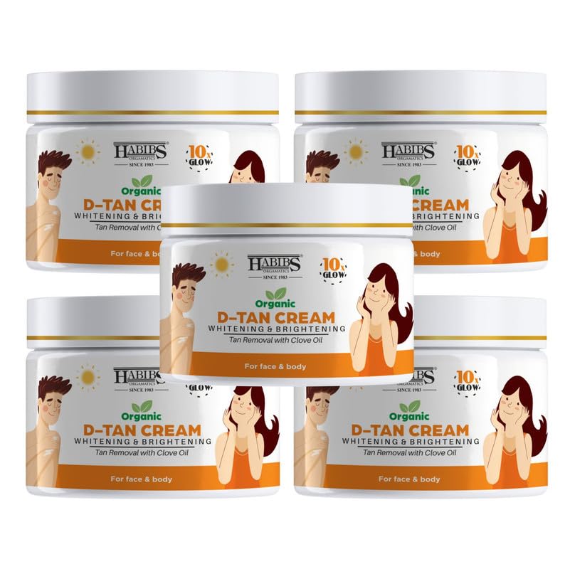 Image of Habibs Professional Natural Care D Tan Pack for Tan Removal Face Pack with Clove Oil & Eucalyptus Oil Lightening & Brightening Skin Anti-D Tan Face Pack for Glowing Skin No Parabens, Sulphates 250GM