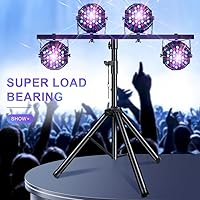 Vista 4 de Soporte de luz para DJ, resistente, para trípode, barra en T, luces de escenario, ajustable, 39-70 pulgadas, montaje de trípode para iluminación