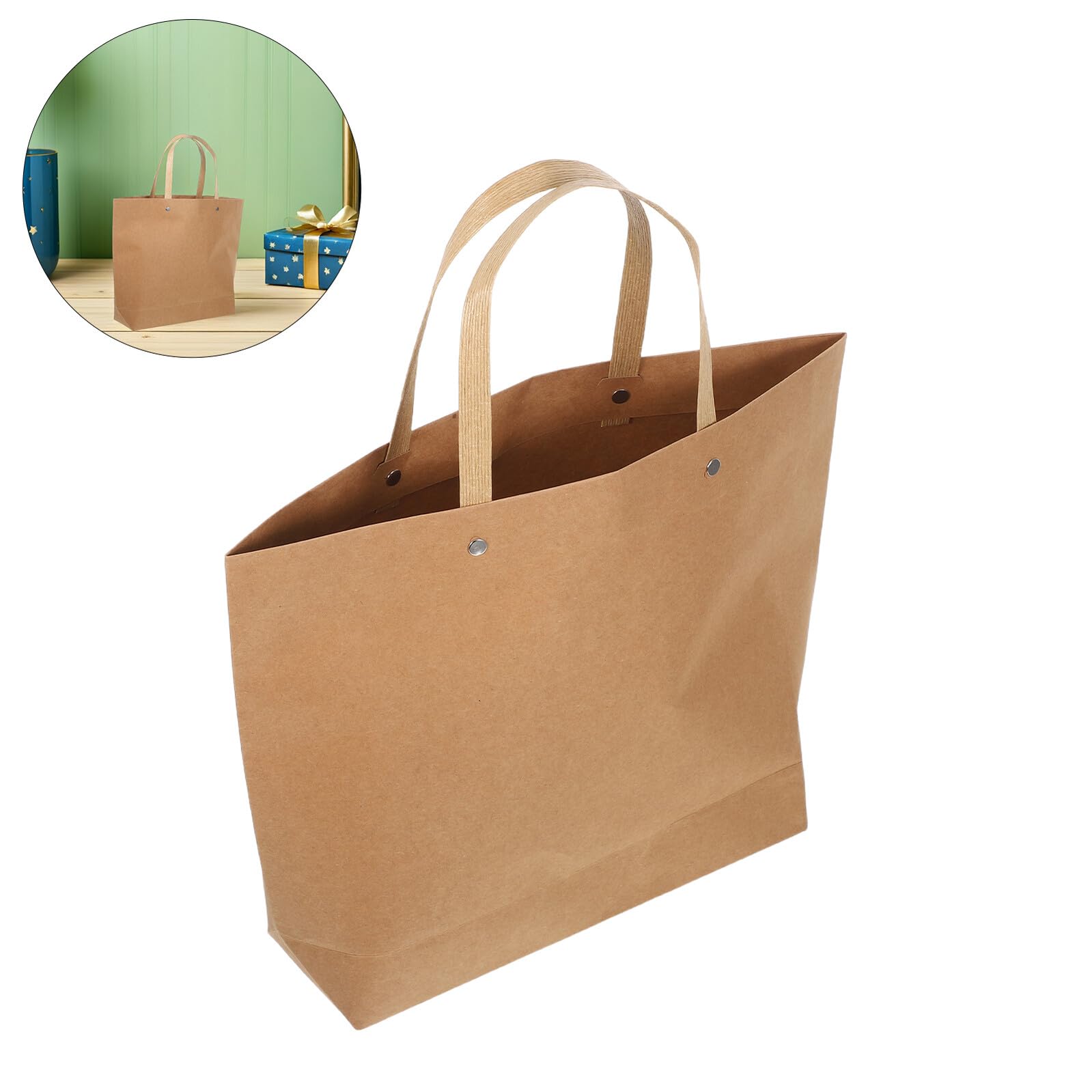 UTHCLO 25 Szt. Retro torba na prezenty torba na prezenty na imprezę brązowe torby papierowe kraft wielokrotnego użytku obecne PRZYPADKOWE Light Brown