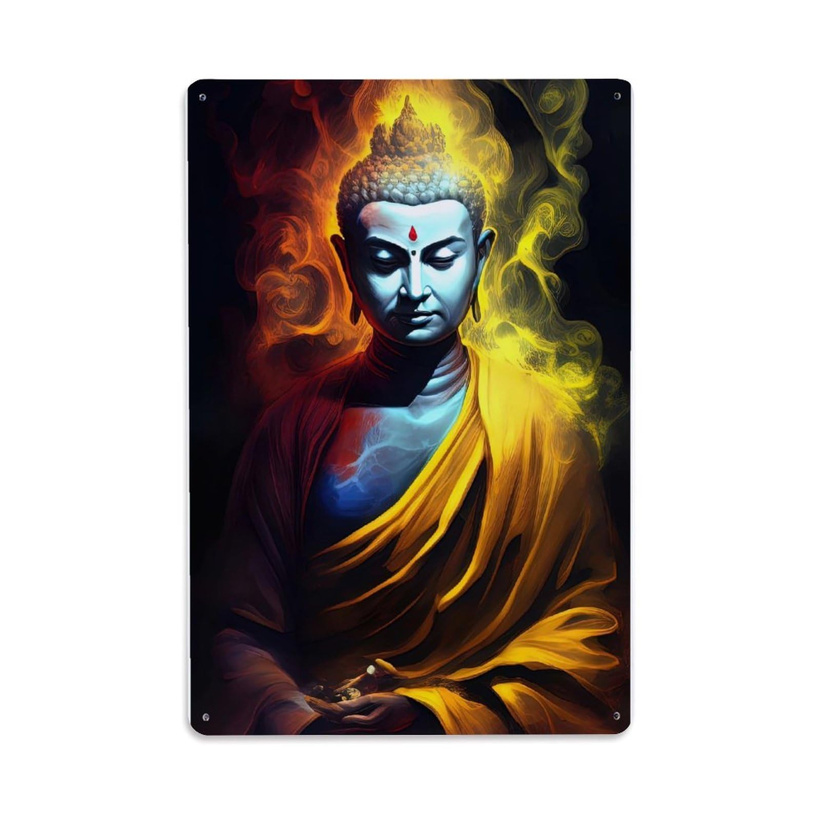 Zen Buddha(1) Metal Tin Sign Plaque Wall Decor for Cafe, Club Bar, Office, Home Garden Metal Poster 8x12Inch