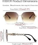 FEISEDY Women Trendy Rimless Sunglasses Metal Frame Diamond Cutting Lens B2567