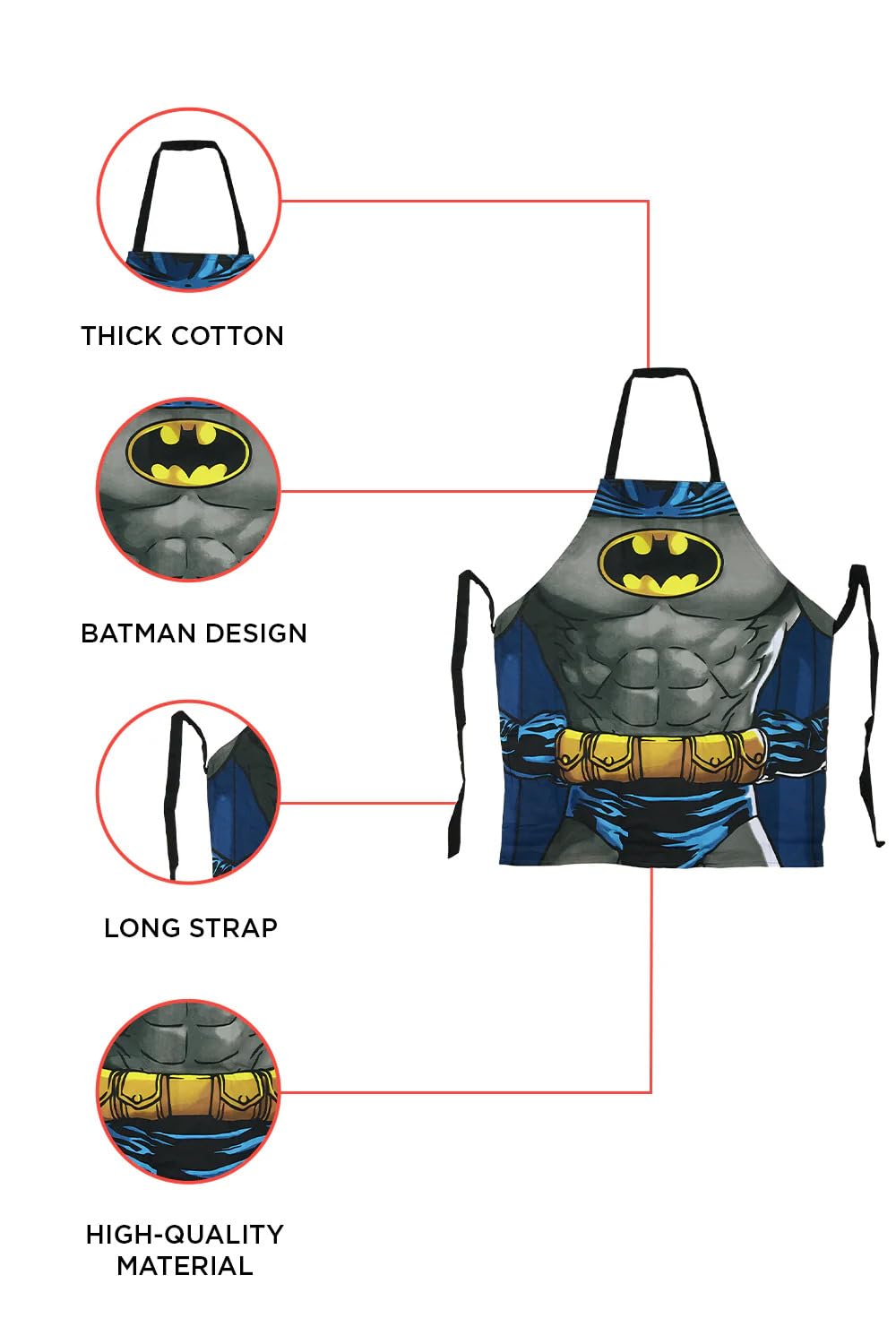 Batman Grembiule, Blue, Medium