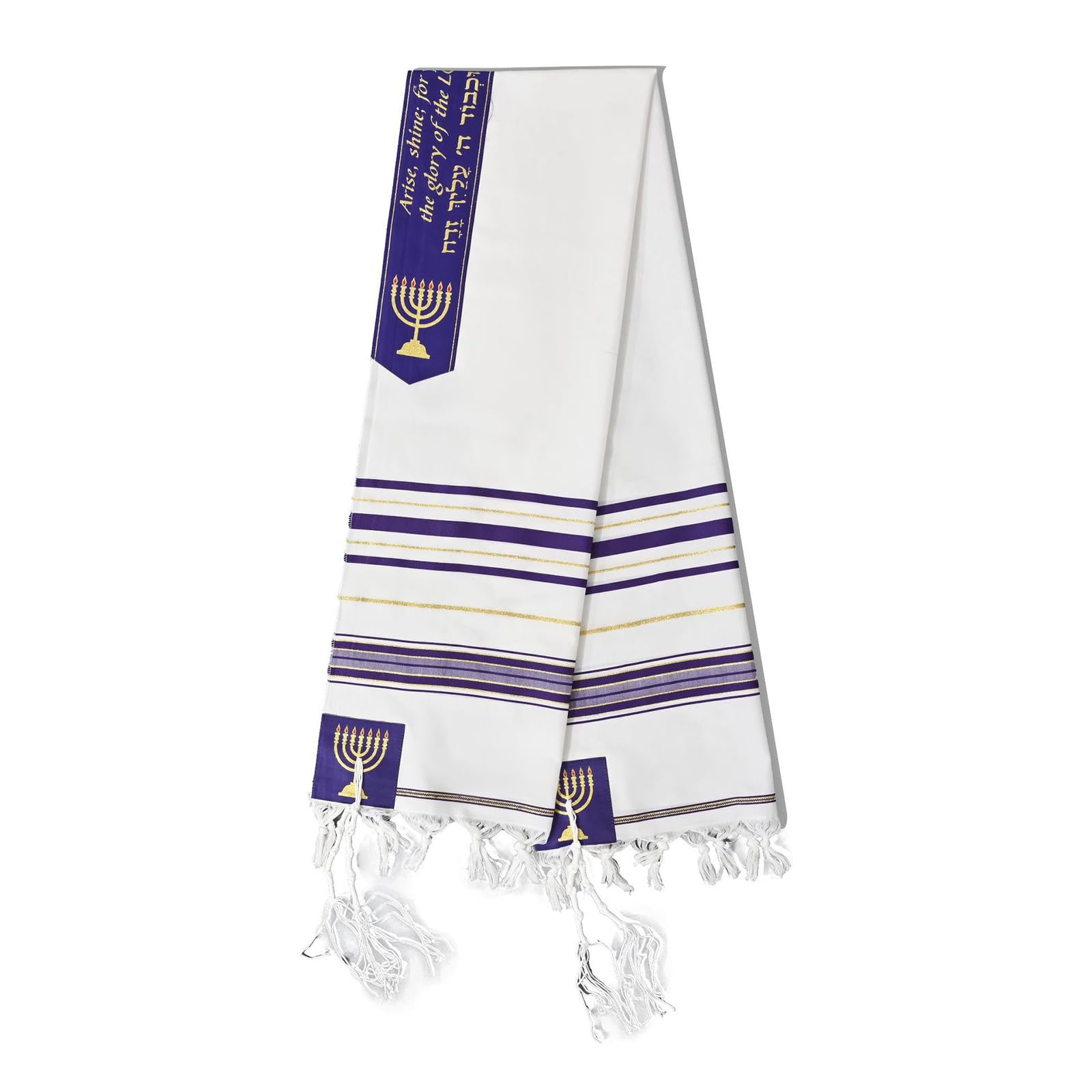 Buxuaaaa Tallit Prayers Shawl 71Inch Traditional Stripe Design Prayer Scarf for Men Women Worship and Blessings Messianic Tallit Prayers Shawl