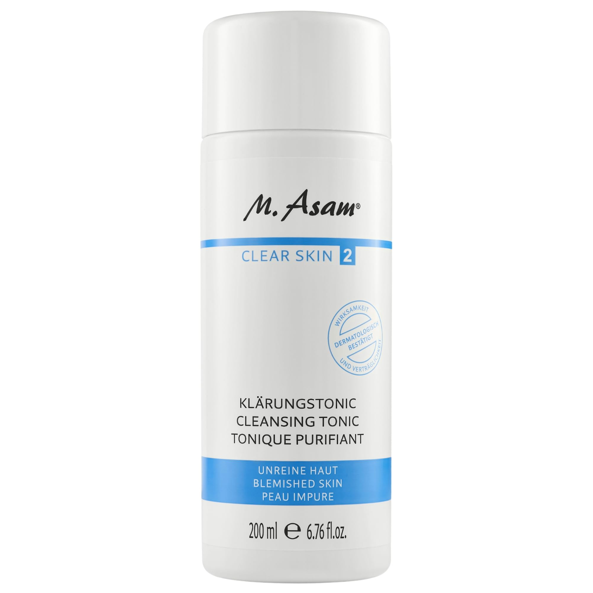 M. Asam CLEAR SKIN Klärungstonic (200 ml) – Gesichtswasser gegen Pickel & Mitesser, reguliert die Talgproduktion, optimale Gesichtspflege zur Anwendung vor der gewohnten Gesichtscreme