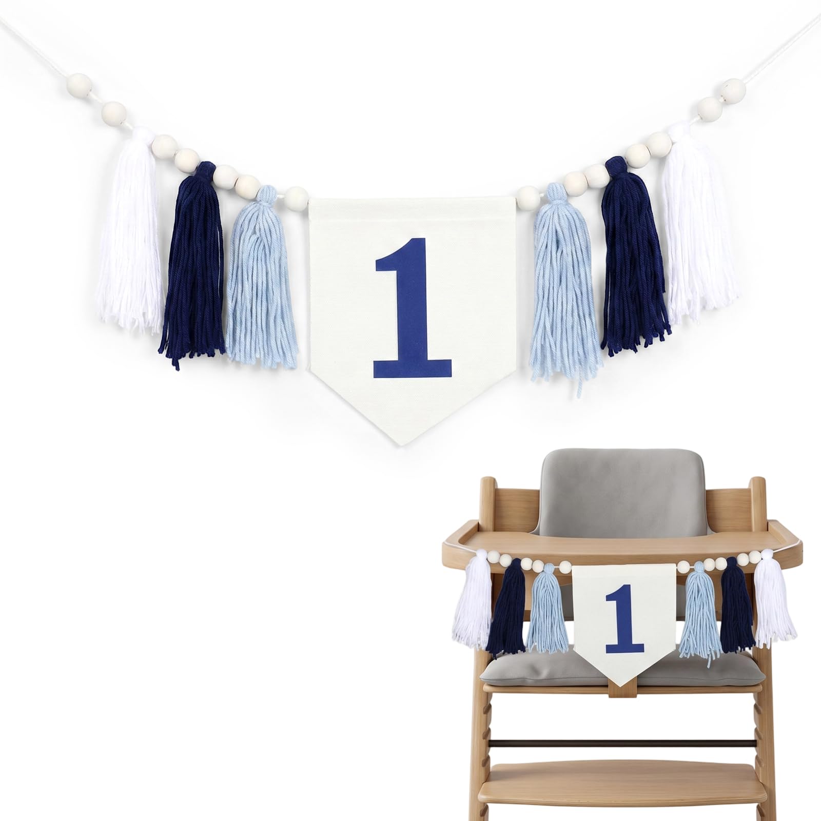 RAHHLIZS High Chair Banner One 1st Birthday Party Decorations