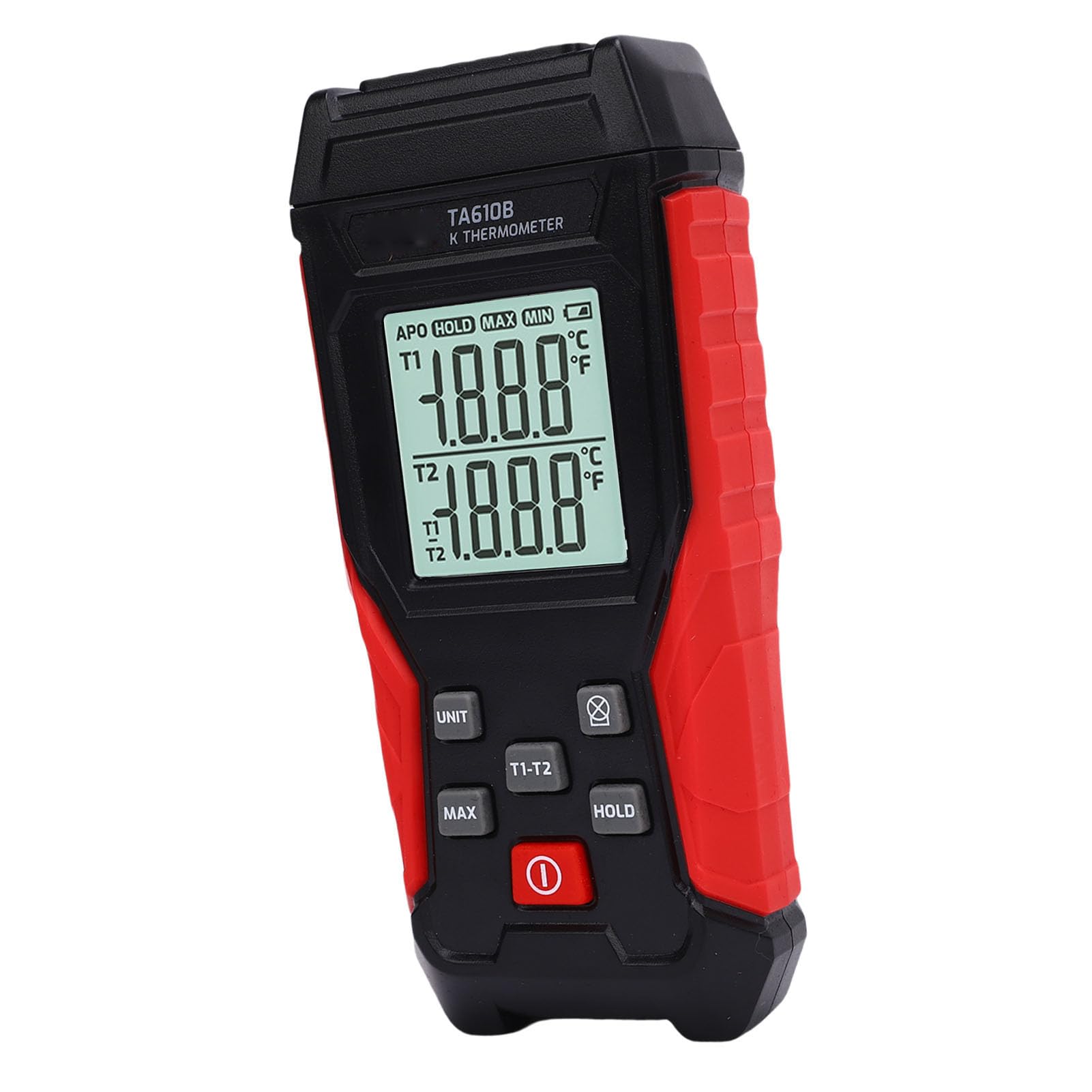 Digitales Thermoelement-Thermometer Typ K, Zweikanal-Thermoelement-Thermometer mit Sonde, Messbereich -328°F bis 2501°F