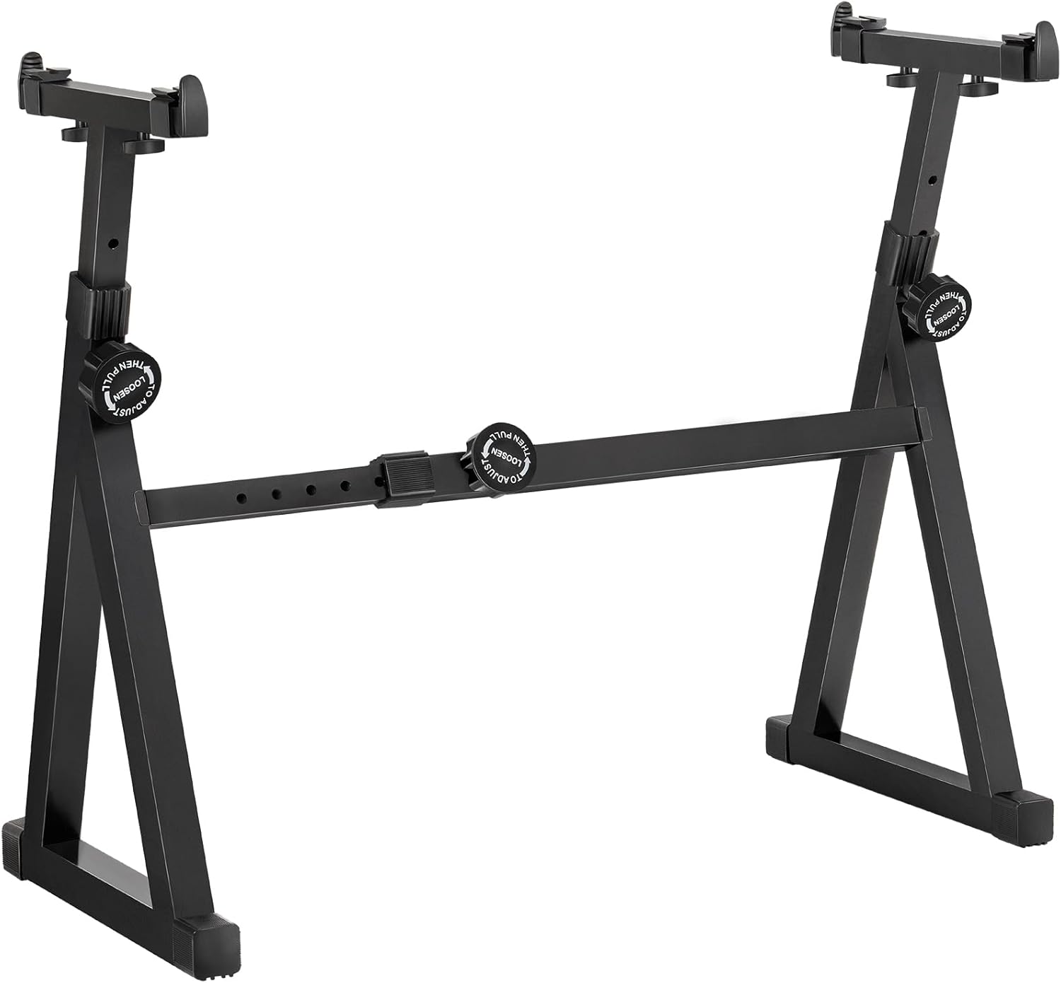 AODSK Heavy-Duty Z-Style Keyboard Stand for Digital Pianos - Adjustable Height 21.2-32.4 Inches, Adjustable Width 21.8-35.2 Inches, Compatible with 61 to 88 Key Keyboards Z-Shape