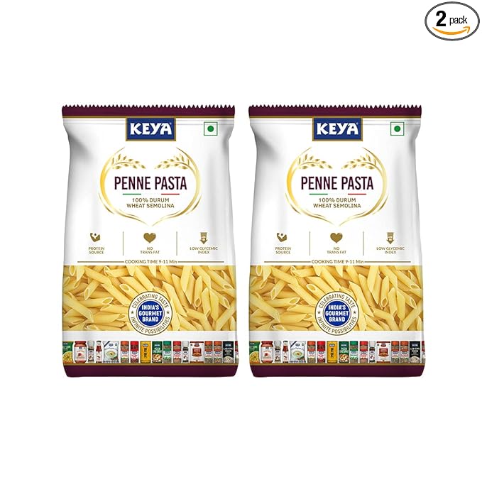 100% Durum Wheat Penne Pasta 400gm, Pack 2