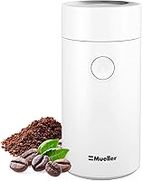 Vista 1 de MuellerLiving Molinillo de café eléctrico para especias, nueces, hierbas y granos de café, cuchilla afilada, acero inoxidable - Blanco