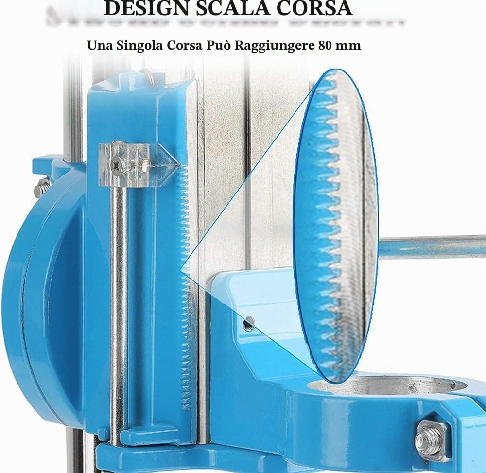 Supporto per Perforazione Elevato Ad Alta Elettrico, Macchina per Perforazione da Tavolo con Serraggio da 38-50 Mm E Corsa da 80 Mm - Colonna Ispessita E Base in Alluminio Fuso
