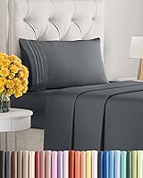 Vista 102 de Juego de sábanas de 4 piezas de tamaño matrimonial, sábanas extrasuaves, transpirables y refrescantes, sábanas duraderas de lujo para mujeres