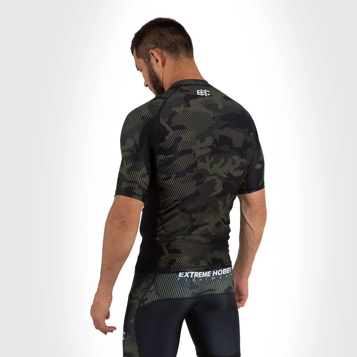 Rashguard Havoc, męski t-shirt sportowy, koszulka fitness, koszulka kompresyjna, koszulka z krótkim rękawem, koszulka funkcyjna, rozmiar 3XL, khaki