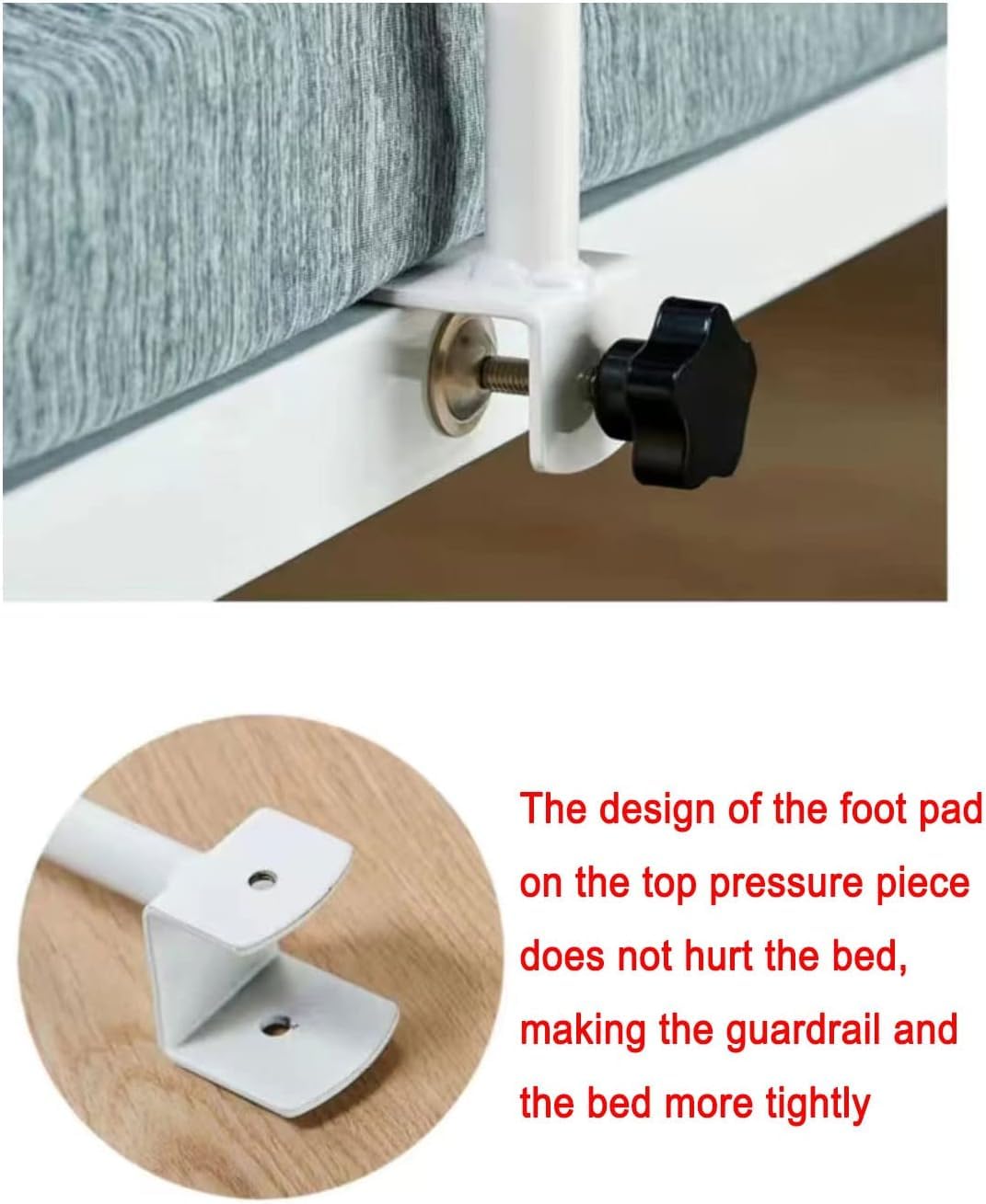 Guardrail Regolabile per Anziani, Guardrail di Sicurezza del Letto con Clip, Barra di Maniglione per la Prevenzione della Caduta del guardrail, guardrail di Assistenza del Letto,80x30cm