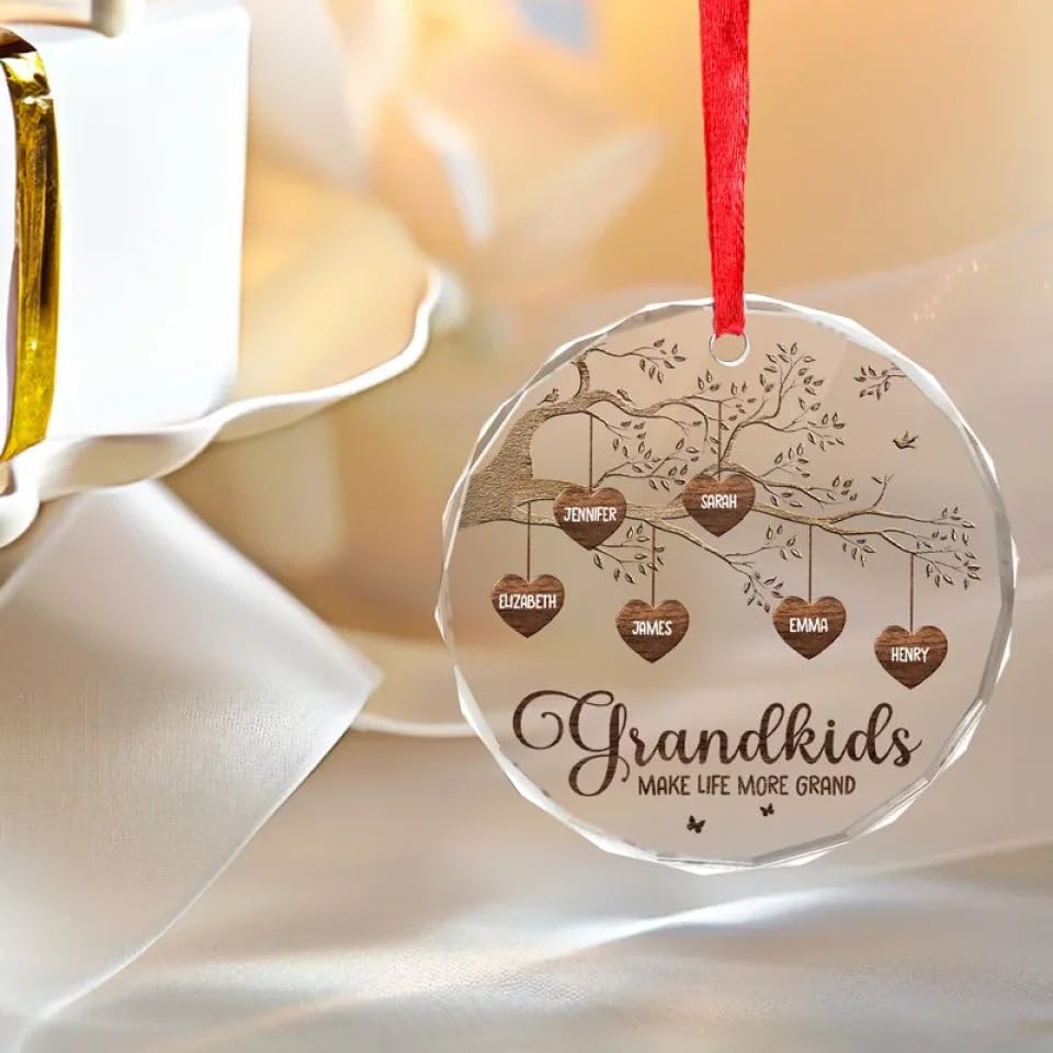 DOPTIKA Every House Needs A Nana in It Personalized Grandma Glass Ornament 2024, Mimi Gigi Gifts for Nana, Christmas Birthday Gifts for Grandma, Family Christmas Tree