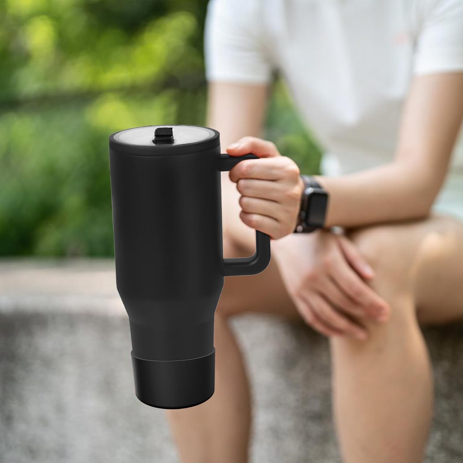 2PCS Protective Silicone Boot Bumper for Hydrojug Traveler 40 OZ Tumbler, Water Bottle Bottom Sleeve Cover Accessories for Hydrojug Mug Cup(Black)