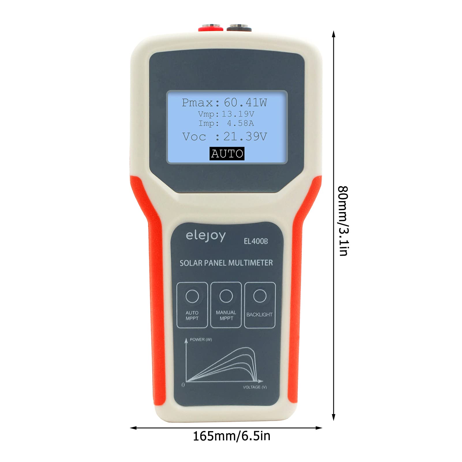 Photovoltaik Panel Multimeter, Solarpanel Mppt Tester Strom Leerlaufspannungsmesser Für Photovoltaik Panel Keine Zusätzliche Stromversorgung Erforderlich Einfach Zu Bedienen(El400b)