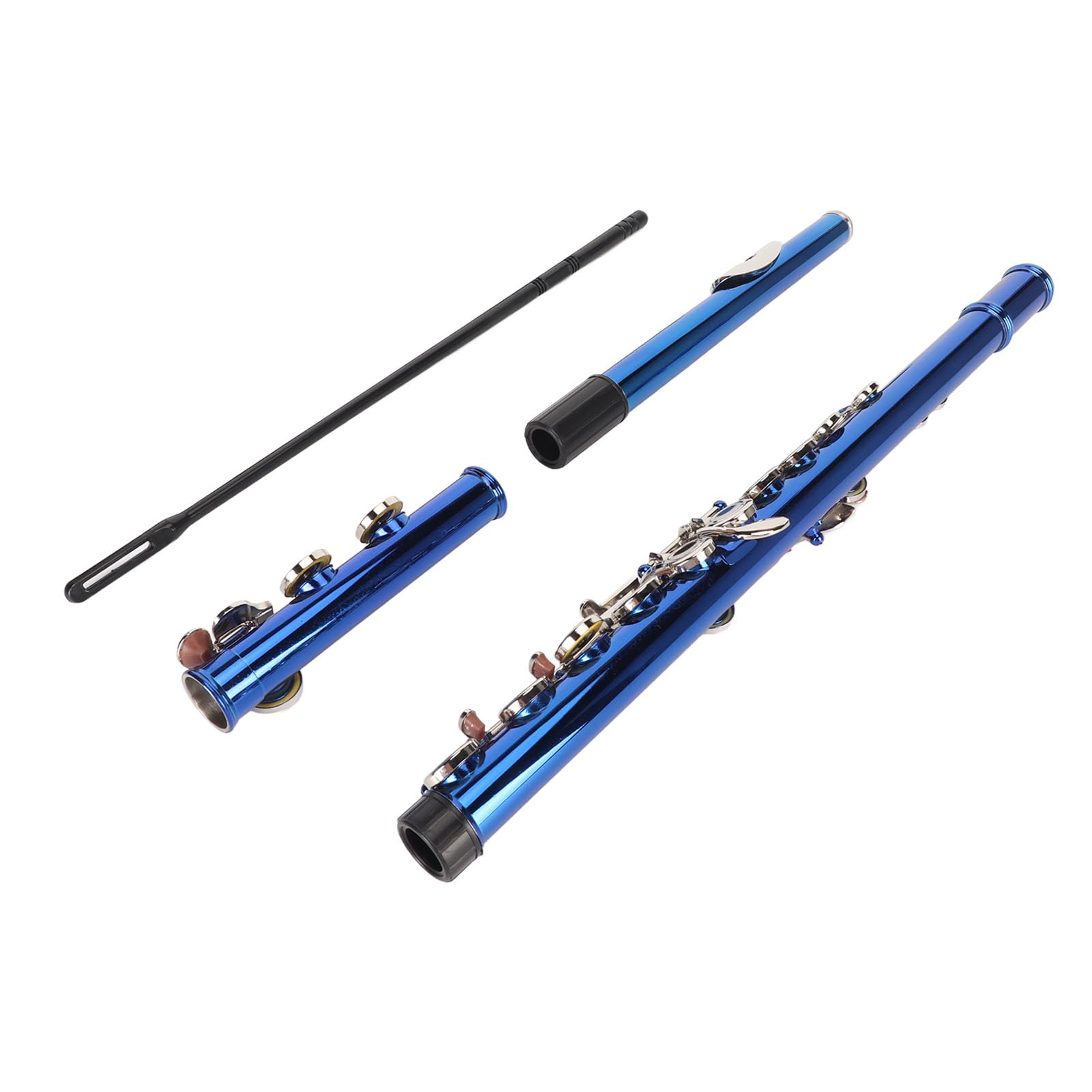 Flauto in Do, Tesoro Ermetico Flessibilità Blu Flauto a 16 Tasti Ampia Gamma Vocale Lucidato a Mano Risposta Precisa Flessibile per la Casa