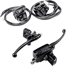 Combo Switch Control w/Harness + Clutch Lever Hydraulic Brake Master Cylinder Compatible with 1996-2012 Harley Softail Dyna Sportster V-Rod 1" Handlebar