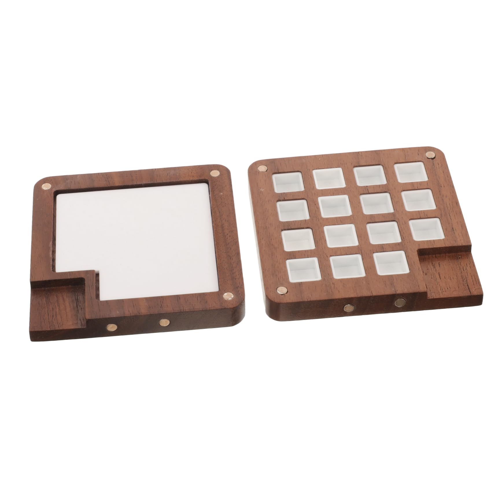 KALLORY Caja Estuche Acuarelas Madera paletas de Pintura Paleta de Acuarela portátil Paleta de Acuarela vacia paletas de Acuarela Porta Color Compartimentos el plastico