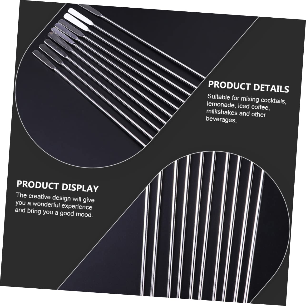 BESTYASH 6Pcs Stainless Steel Swizzle Stirring Sticks Reusable Bar Stirring Rods for Cocktails and Beverages Simple Design Easy to Use for Home and Bar