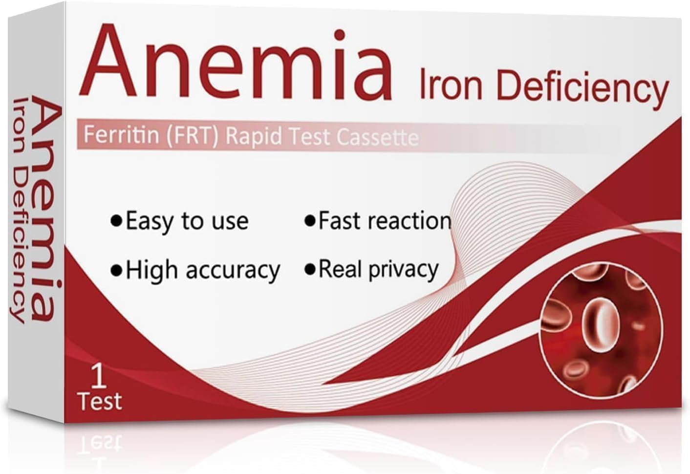 Iron Deficiency Home Test Kit – Accurate & Easy Ferritin Test to Monitor Iron Levels, at-Home Anemia Screening，Suitable for for Both Children and Adults（1Test） 1 Count (Pack of 1)