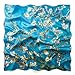 Produktbild prettystern Damen blaue Seidentuch Seidenalerei Kunstdruck 90cm van Gogh Mandelzweig in der Blüte P564