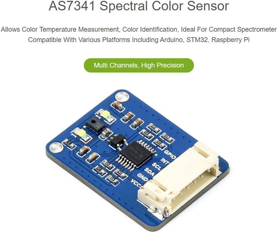 AS7341 Spectral Color Sensor Module highlighting multi-channel and high precision features