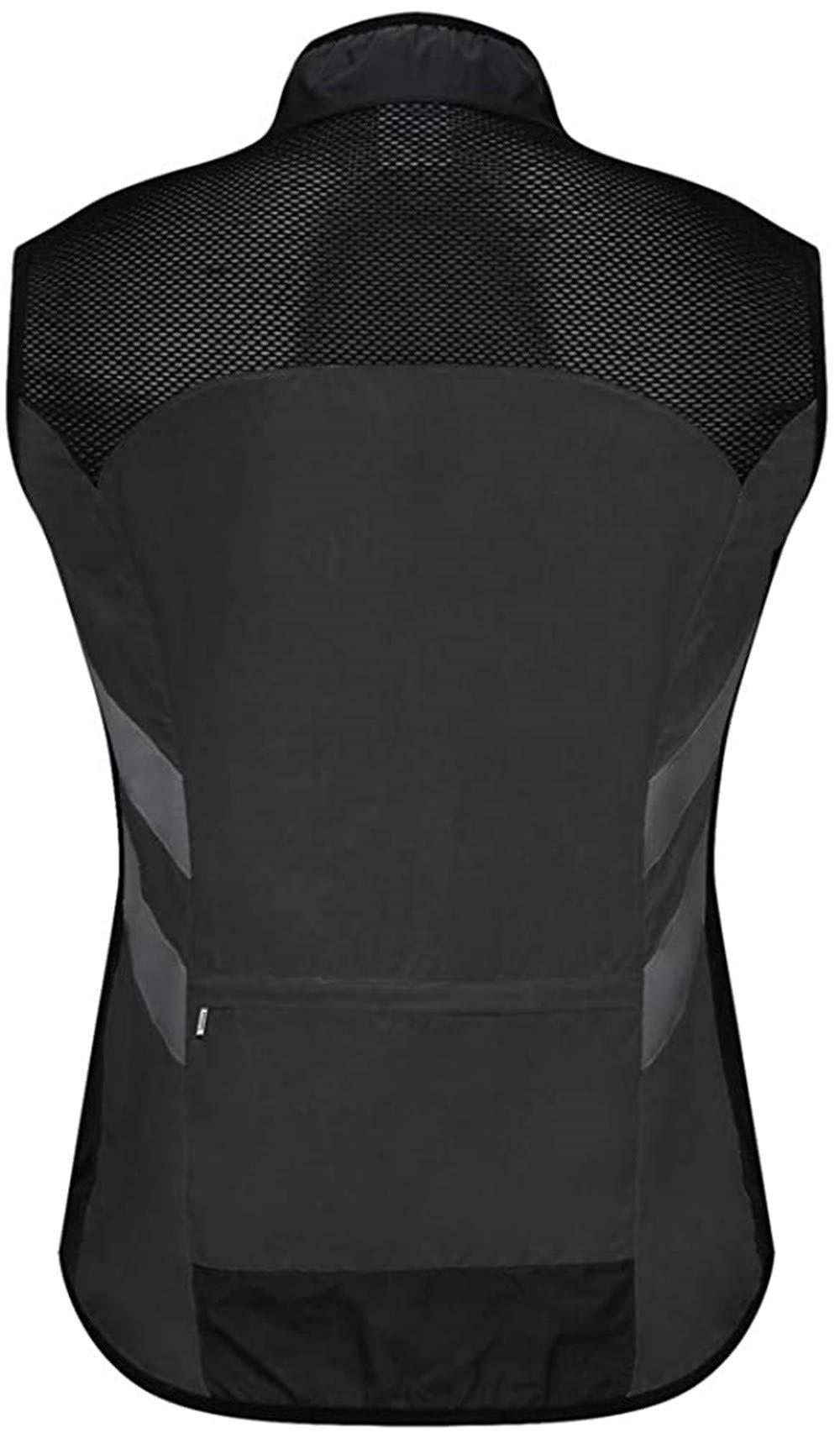 LINGKY Gilet Da Ciclismo Da Uomo, Leggera Traspirante Senza Maniche Cappotto Biciclette Gilet Antivento, Zip Integrale Giacca Da Corsa/MTB Riflettente Leggera