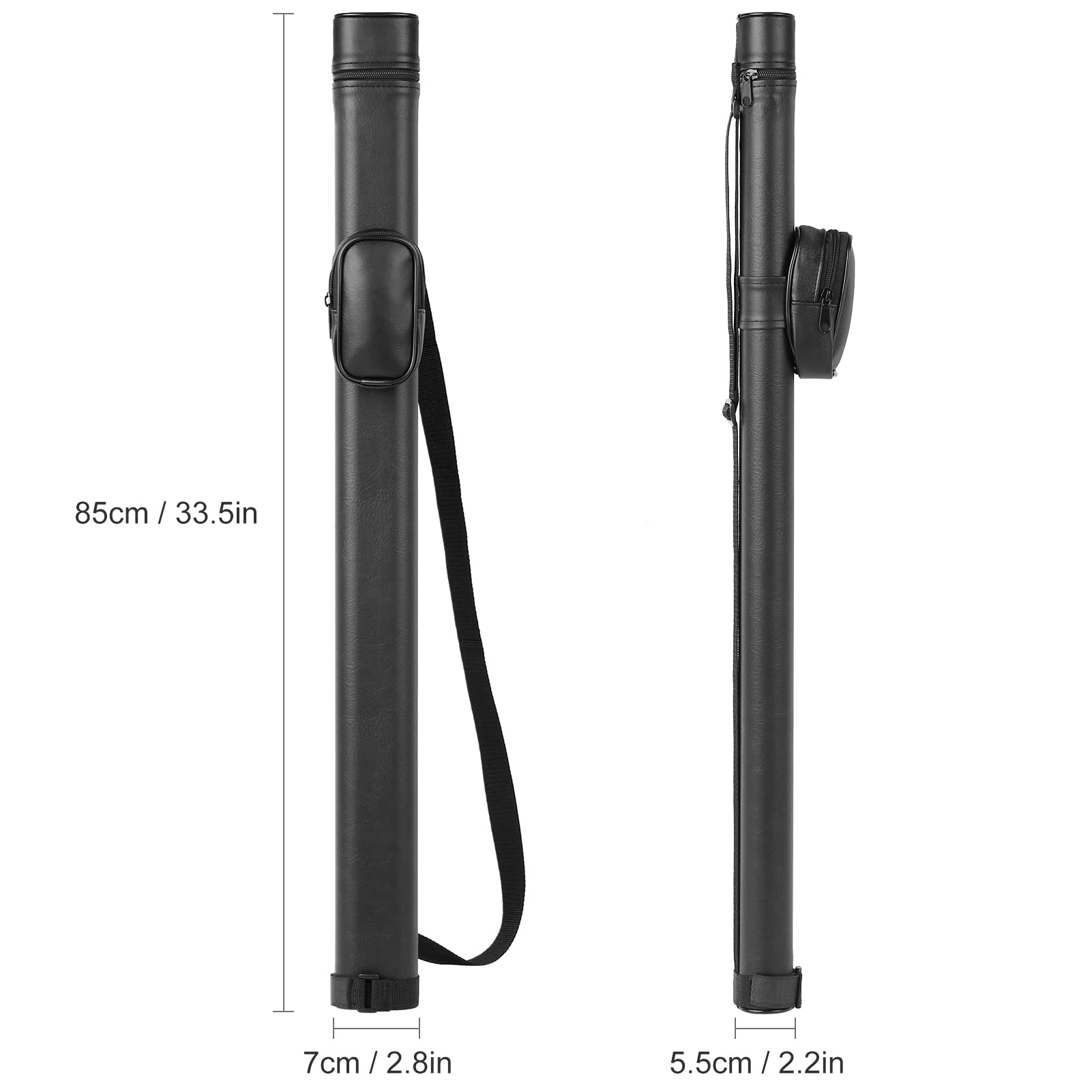 Étui de Transport pour Tube de Queue de Billard Étui de Billard Rigide en polyuréthane Bandoulière réglable Sac de Rangement pour Queue de Billard