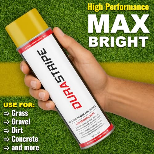Image of Athletic Field Marking Paint - 2 Cases of 12 T-Tip Spray Cans (24 Total), 18 oz Each - Bright, Durable Field Striping Paint (Vanderbilt Gold)