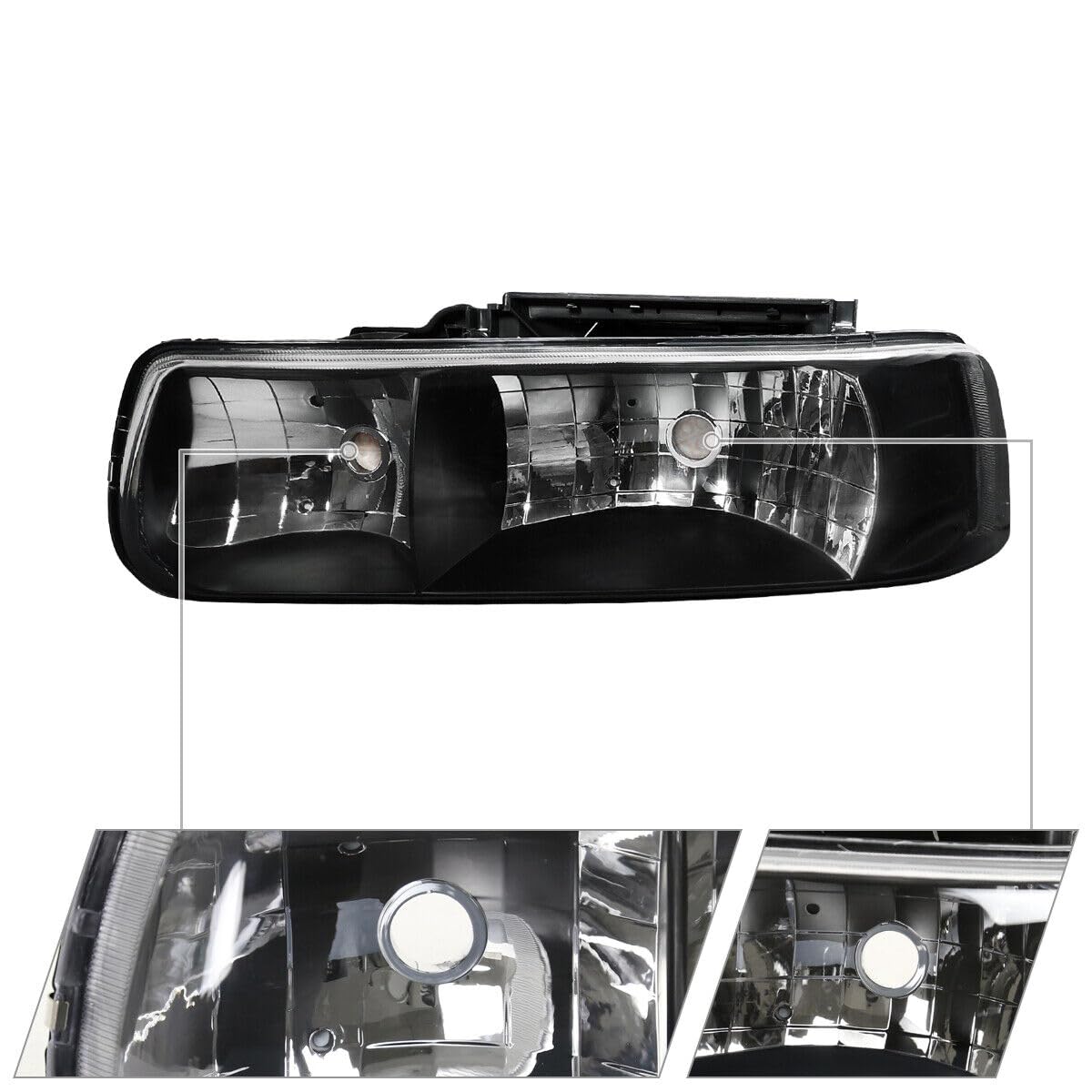 Amazon.com: LIUXIUMEIQP Black Headlights Head Lamps Left+Right 