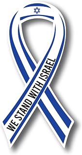 Magnet Me Up We Stand with Israel, Israeli Support Flag Ribbon Magnet Decal, 3.5x7 Inches, Automotive Magnet for Car Truck SUV, or Any Magnetic Surface, Show Support and Solidarity, Crafted in USA
