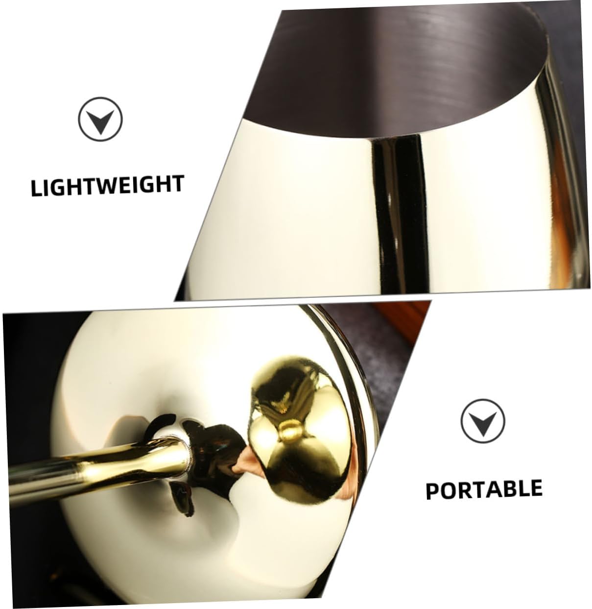 IMIKEYA Unique High-footed Stainless Steel Wine Glasses 2pcs Cocktail Goblets Attractive Design