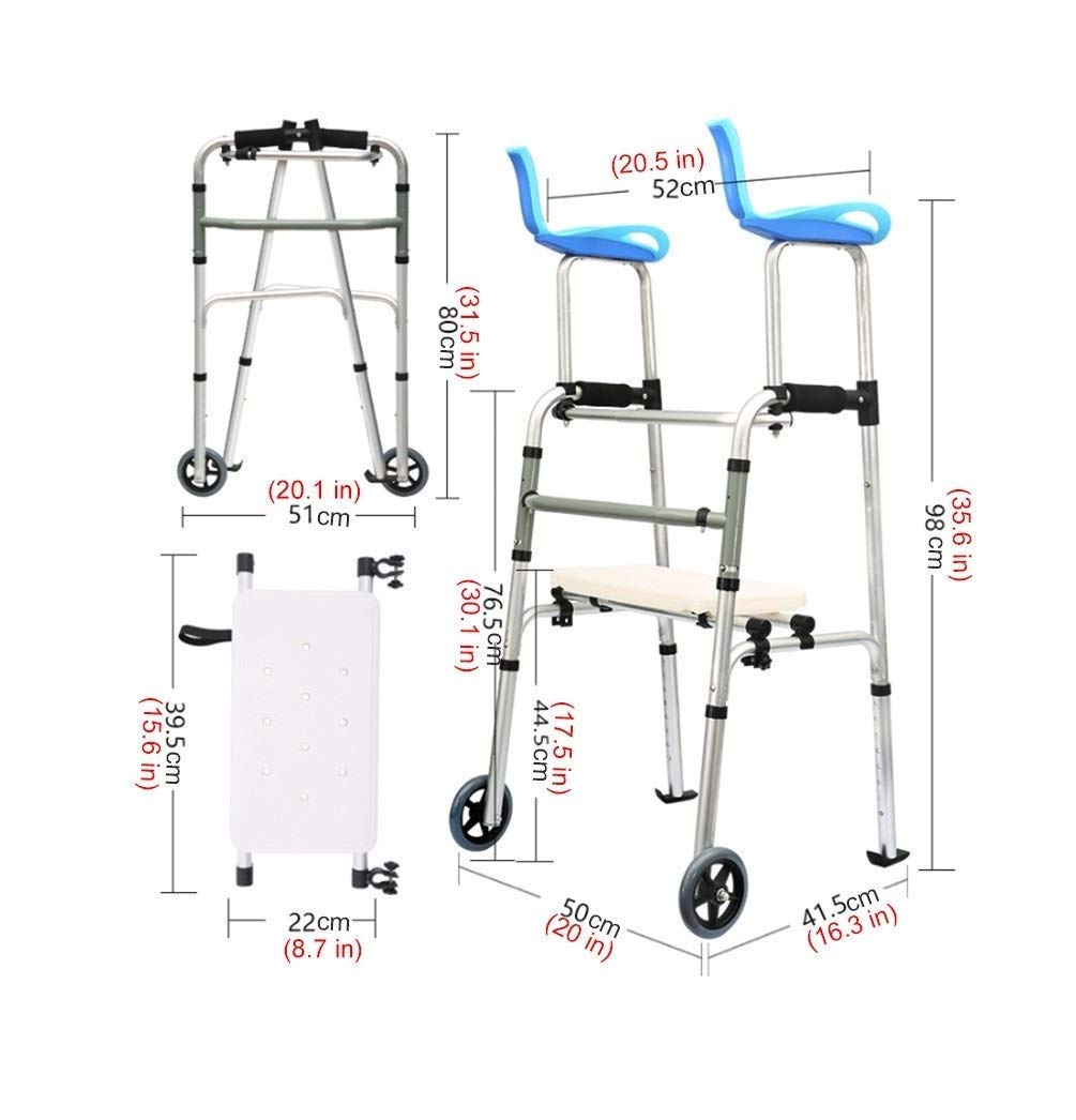 Chodziki Dla Seniorów, Progresywny Wysoki Chodzik Pionowy, Regulowana Wysokość, Wytrzymały, Wspomagany Toczeniem, Obciążenie 180 Kg,