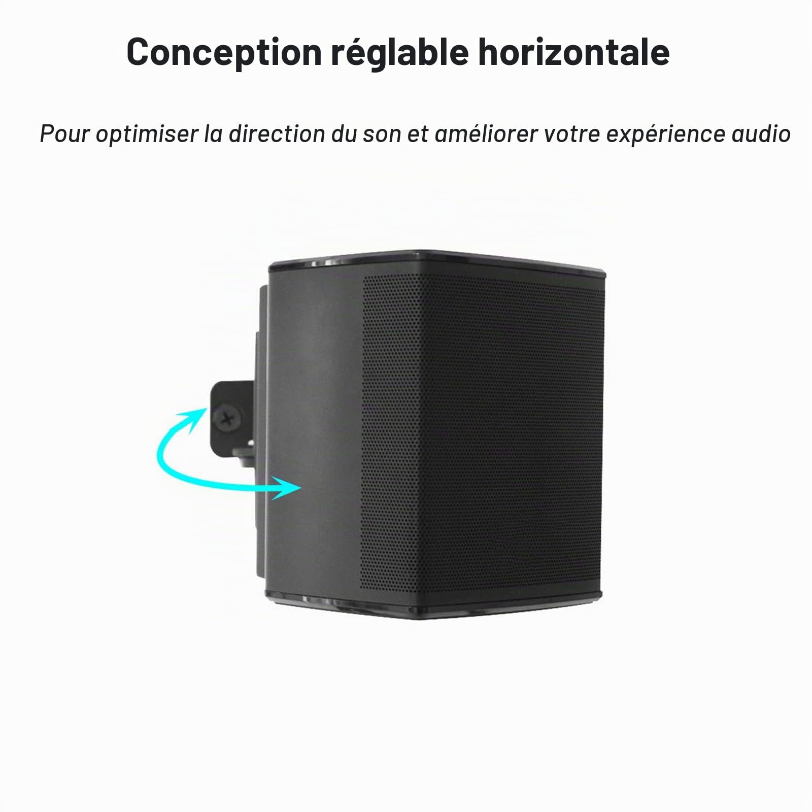 Lot de 2 supports muraux pour haut-parleurs surround sans fil Bose Virtually Invisible 300, noir