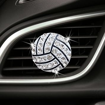 Car Aromatherapy Vent Clips Car Air Vent Freshener Perfume Clip Aroma Diffuser Decoration Diamond Inlaid Ball Volleyball