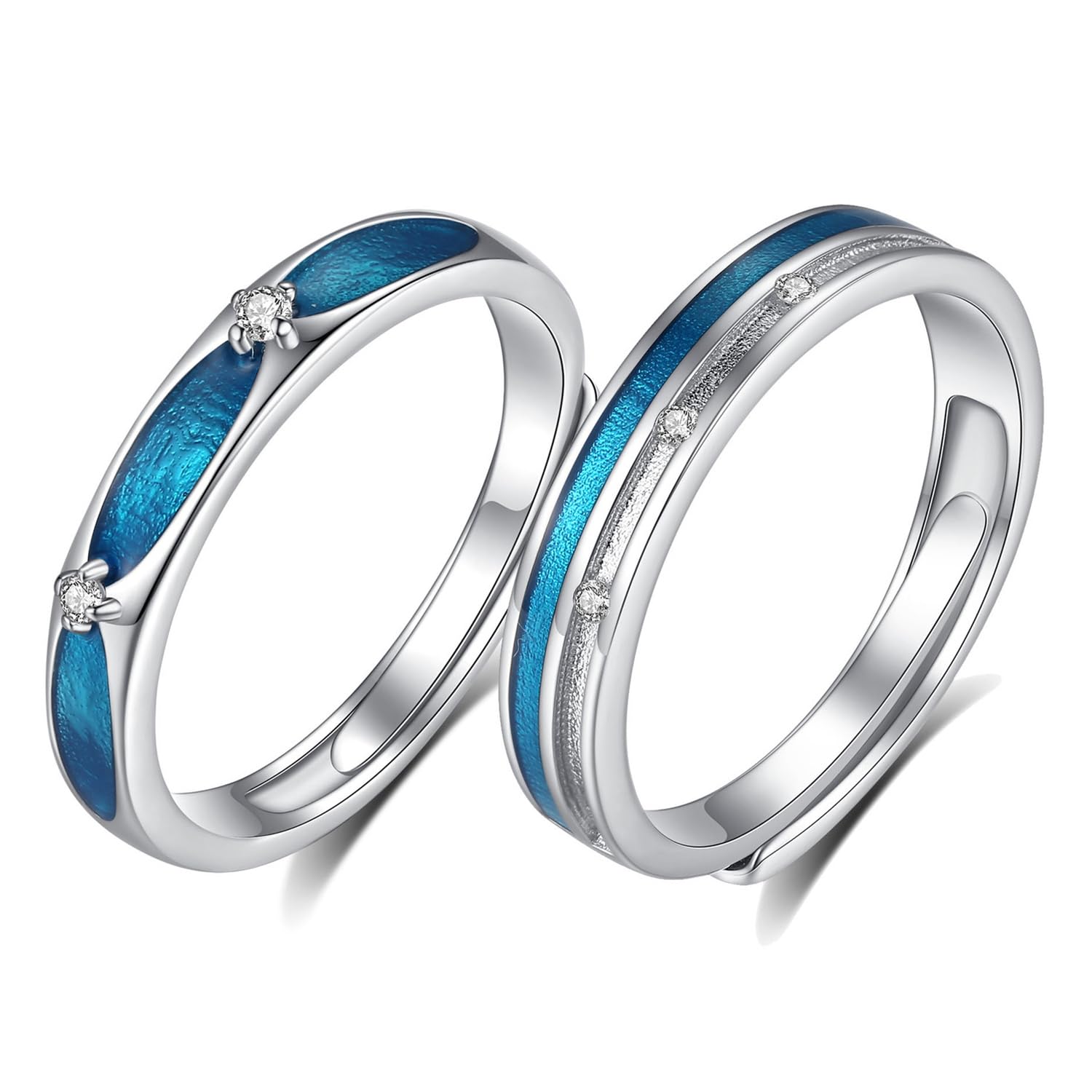 Amazon | ​​【083BASE】​星空風ブルー/ペアリング/カップル指輪/925  