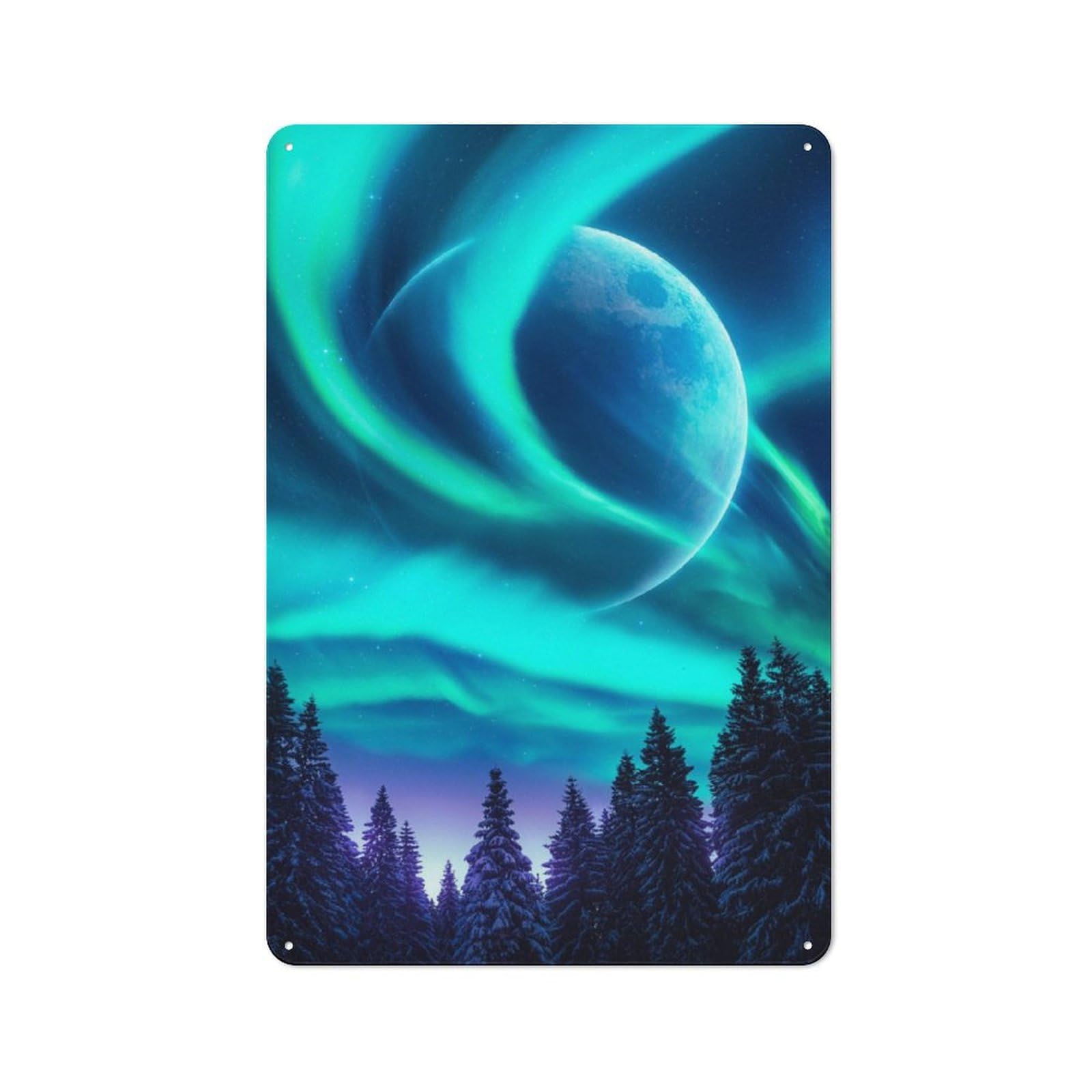 Junmoney Aurora Metal Plaque 30X20cm With For Home Bar Wall, Retro Decor, For Garage, Workshop And Man Cave Decoration