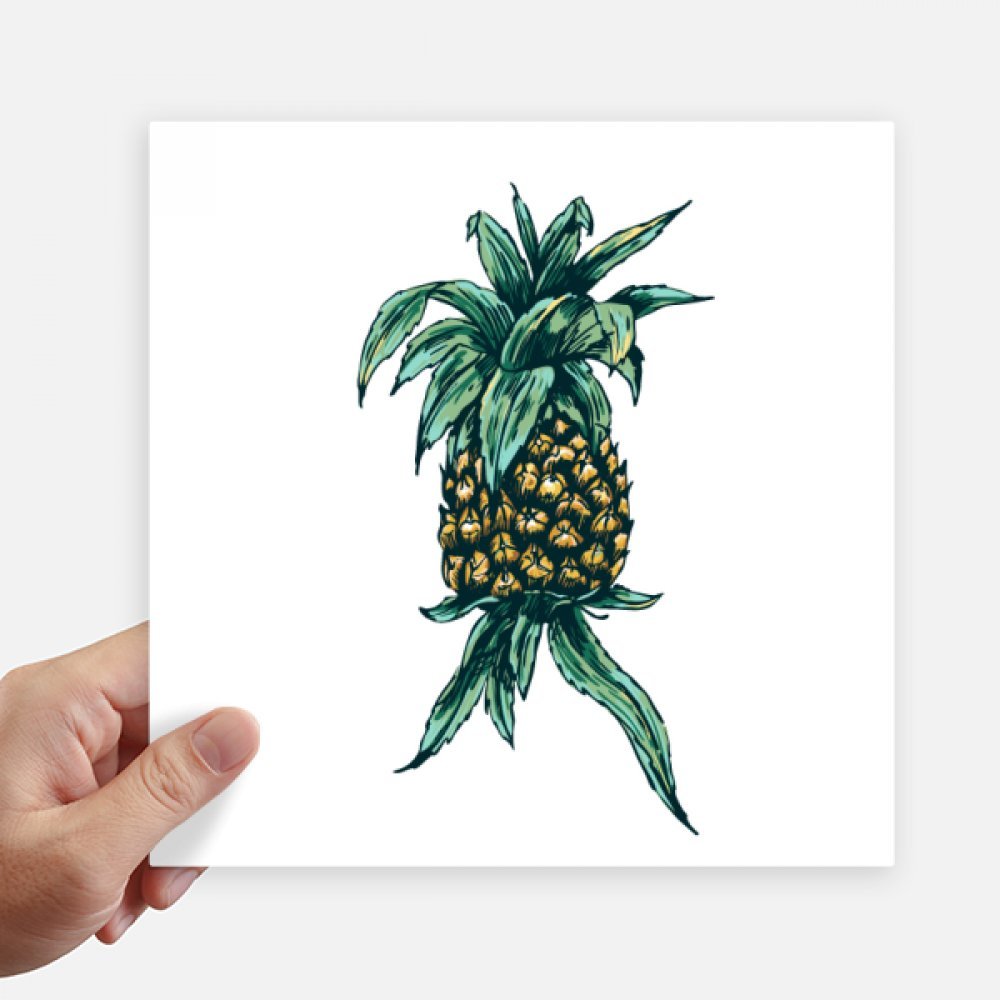 Autocollant carré de 20 cm Ananas Fruit sticker mural multicolore pour valise et moto 4Pcs