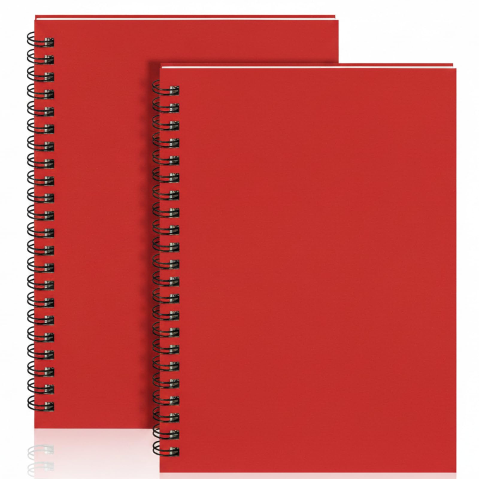 Yahenda 2 Pcs Spiral Notebooks, 1 Subject, Wide Ruled, Red